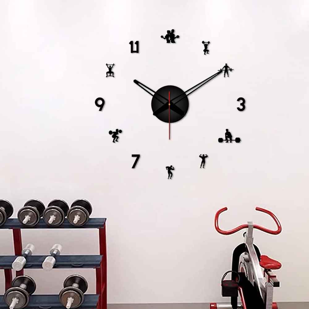 Gym Exercises Designer Big Size 3D Infinity Wall Clock