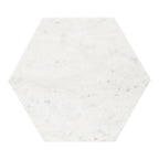 Hexagon Shape Marble Top Black Stand Side Table