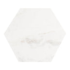 Hexagon Shape Marble Top Silver Stand Side Table