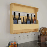 Design Bar Wall Shelf / Mini Bar Shelf in Light Oak Finish