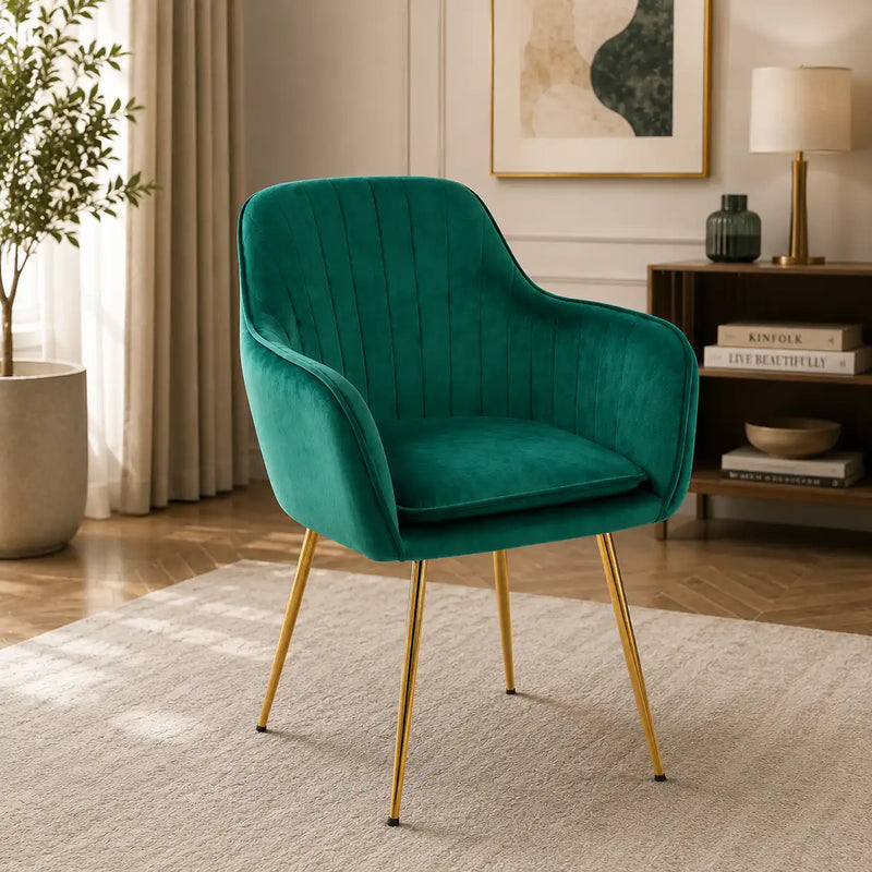 High Tufted Back Luxury Green Premium Lounge Chair