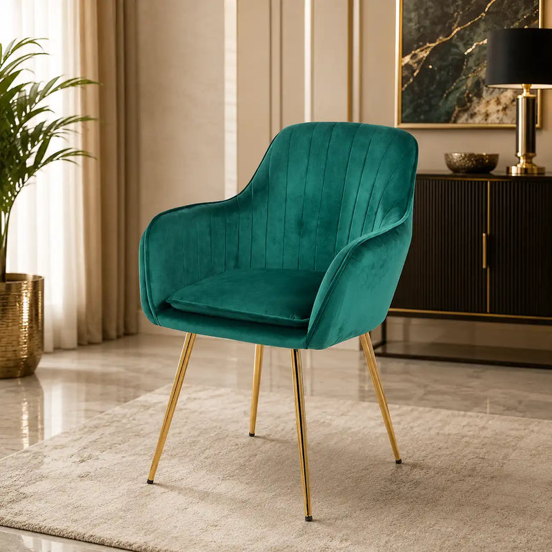 High Tufted Back Luxury Green Premium Lounge Chair