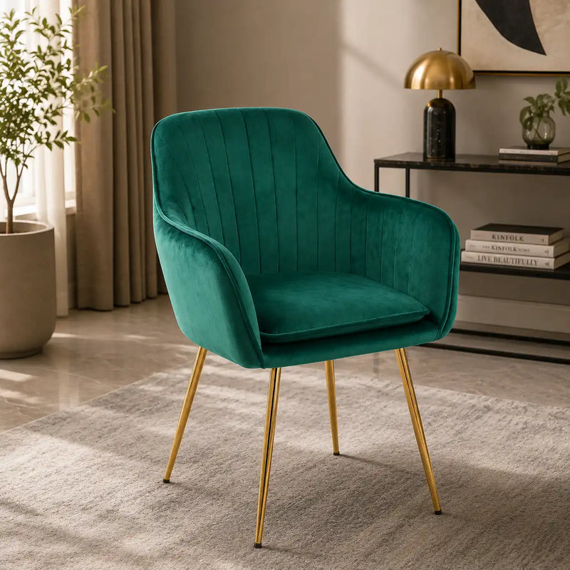High Tufted Back Luxury Green Premium Lounge Chair