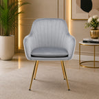 High Tufted Back Luxury Grey Comfy Lounge Chair
