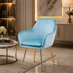 High Tufted Back Luxury Sky Blue Comfy Lounge Chair