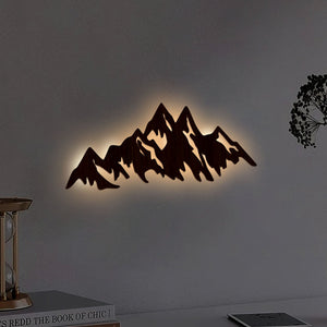 Himalayan Mountain Backlit Wooden Wall Art 