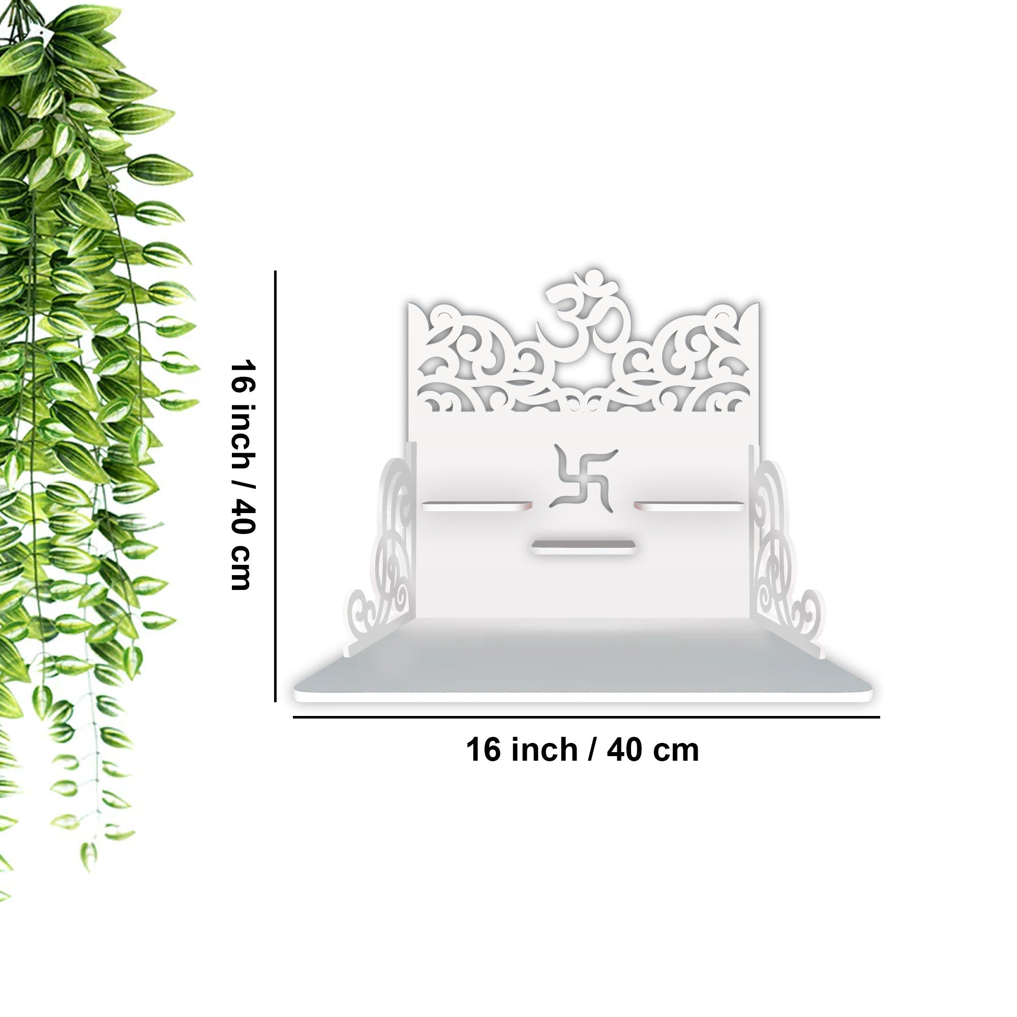Hanging Pooja Mandir Design with Shelf