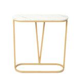 Hollow Bottom Faux Marble Narrow End Side Table