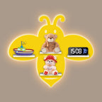 Honey Bee Wooden Wall Shelf LED Light Wall Shelf for Kids