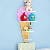 Shape Wooden Wall Storage Shelf for Kids