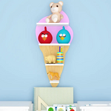 Ice-Cream Shape Wooden Wall Storage Shelf for Kids