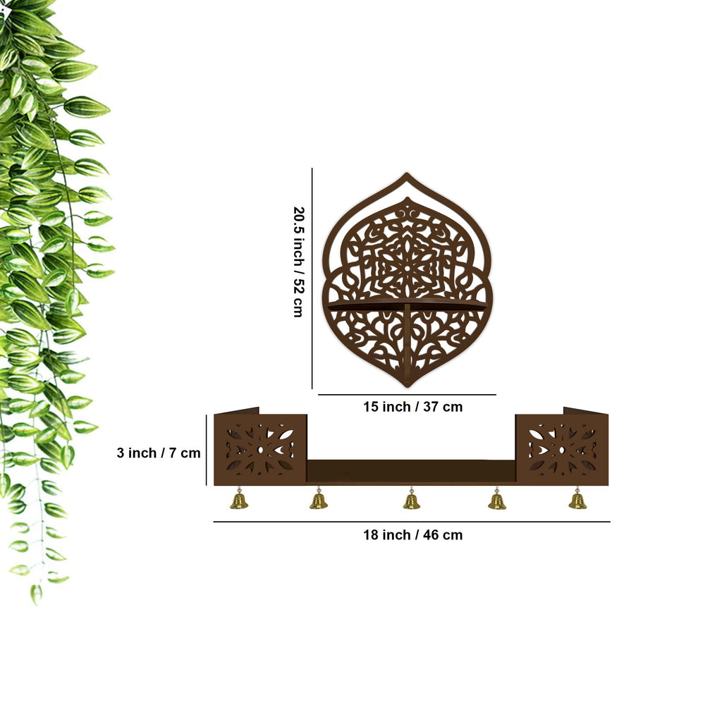 Intricate Jali Designer Shaped Wall Hanging Wooden Temple/ Pooja Mandi – Vibecrafts