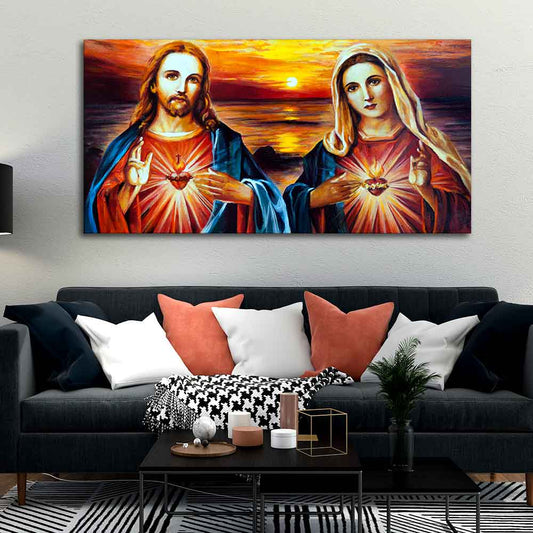 Jesus Christ and Mary Canvas Wall Painting