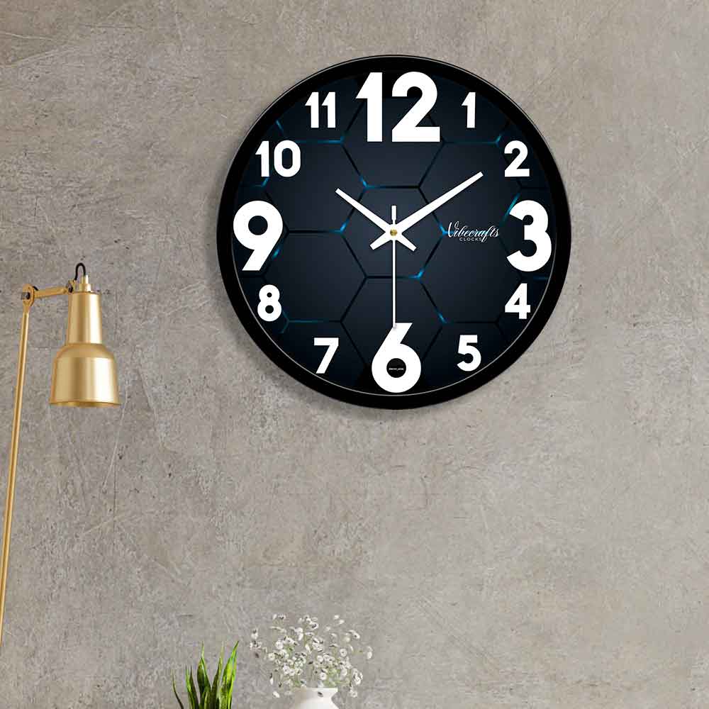 Blue Pattern Designer Wall Clock