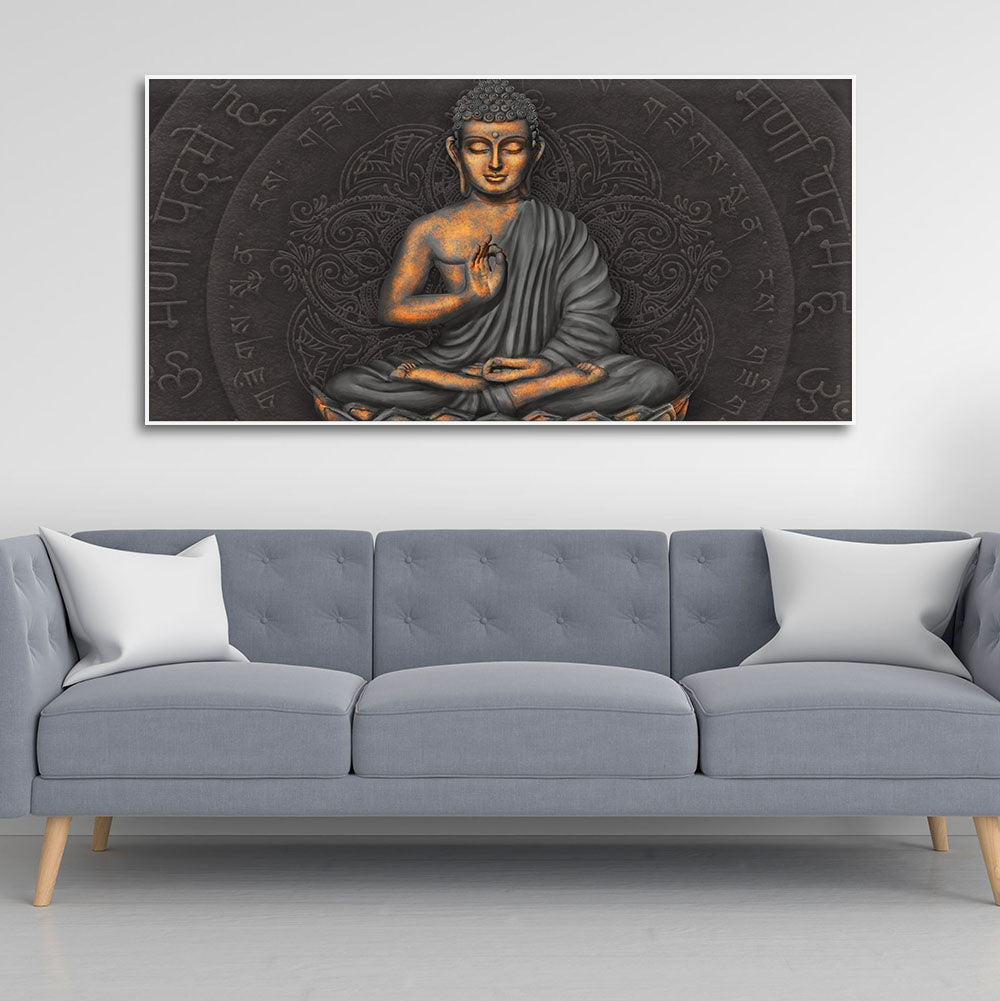 Gautam Buddha Meditating Wall Painting