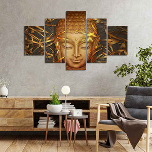  Buddha Wall Painting of Five Pieces