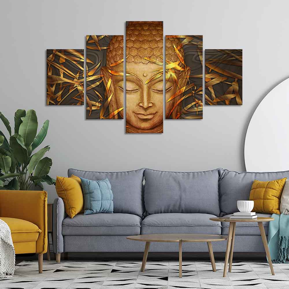 Buddha with Serene Smile Wall Painting 