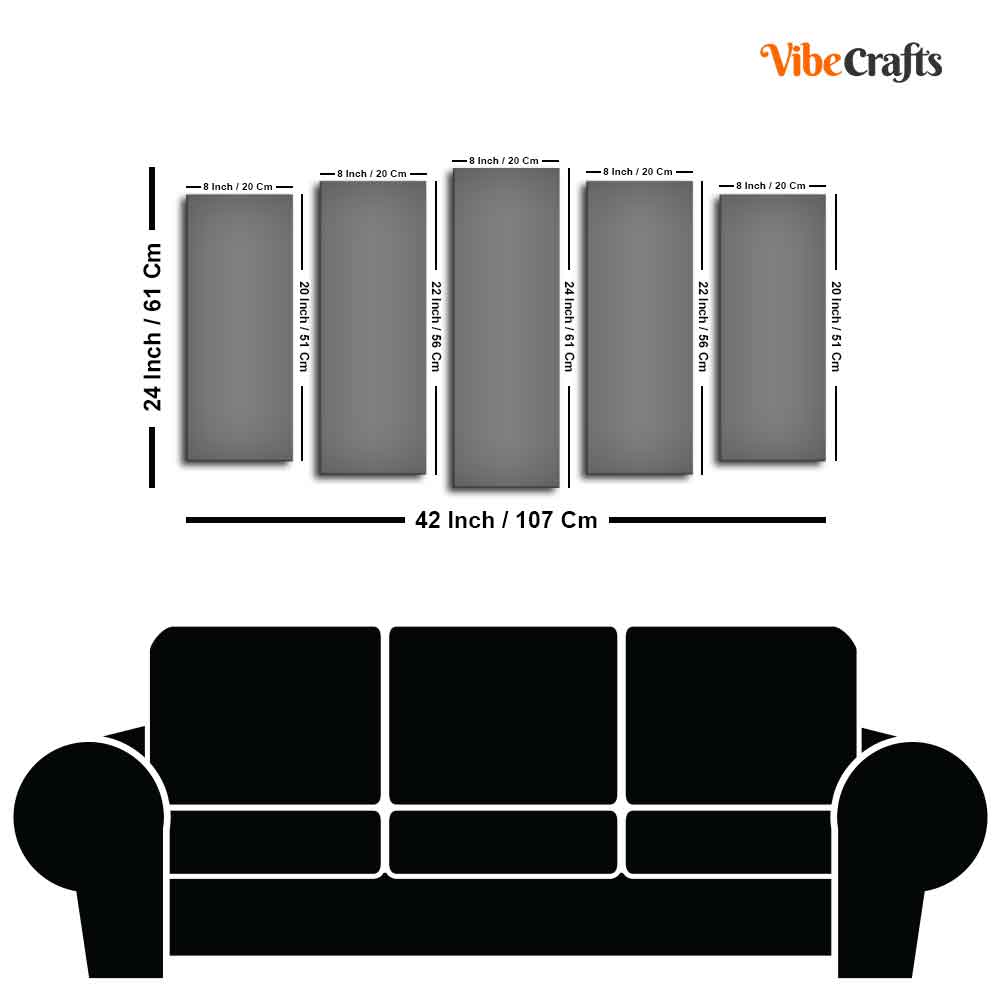 Canvas Wall Painting Set of Five Panel