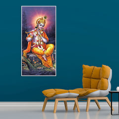 Lord Shree Krishna with Flute Premium Wall Painting