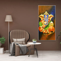 Lord Vighnaharta Ganesha Canvas Wall Painting