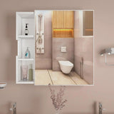 Luxurious Classic Wooden Bathroom Cabinet with 3 Open Shelves with White Finish