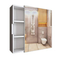 Luxurious Bathroom Cabinet with 3 Open Shelves with White Finish