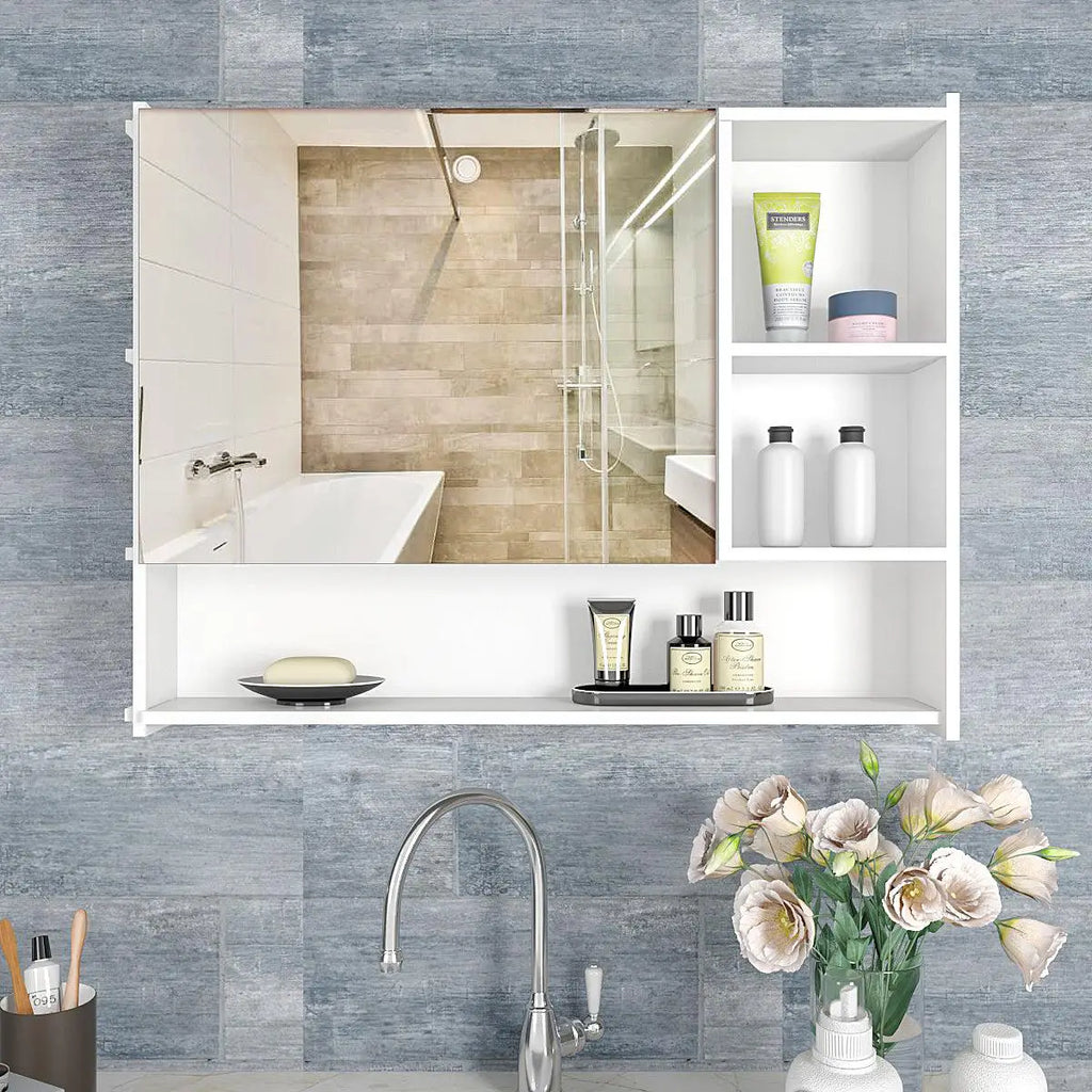 Luxurious Elegant Designer Large Bathroom Mirror Cabinet with 5 Spacio