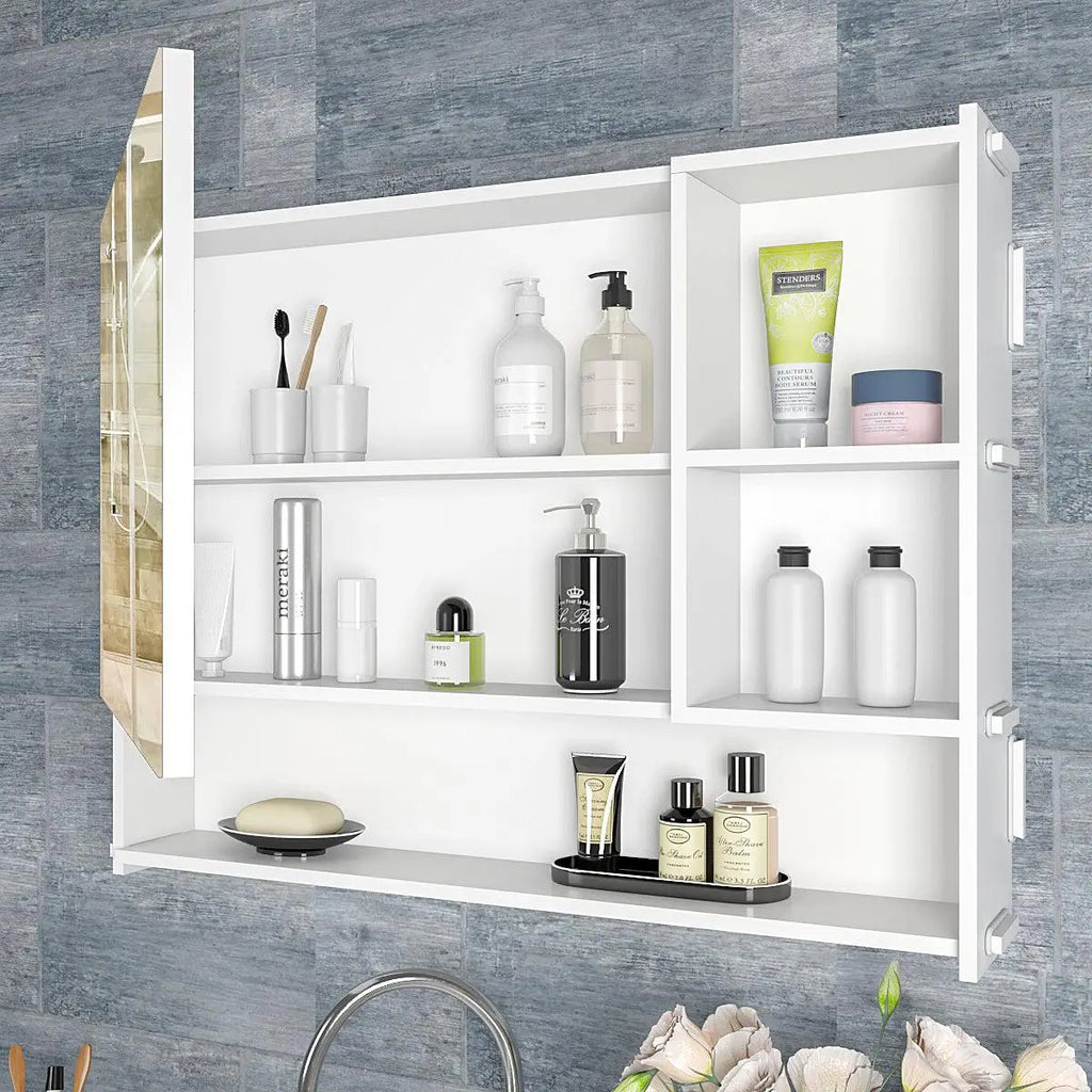Luxurious Elegant Designer Large Bathroom Mirror Cabinet with 5 Spacio