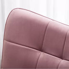 Luxurious Tufted Curvy Long Back Peach Lounge Chair with Ottoman