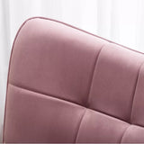 Luxurious Tufted Curvy Long Back Peach Lounge Chair with Ottoman