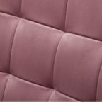 Luxurious Tufted Curvy Long Back Peach Lounge Chair with Ottoman