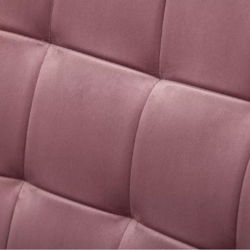 Luxurious Tufted Curvy Long Back Peach Lounge Chair with Ottoman