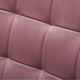 Luxurious Tufted Curvy Long Back Peach Lounge Chair with Ottoman
