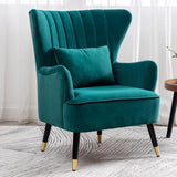 Luxury Emerald Chic Tufted Sofa Lounge Chair with Cushion