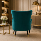 Luxury Emerald Chic Tufted Sofa Lounge Chair with Cushion