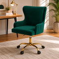 Luxury Emerald Color Velvet Armchair with Golden Base