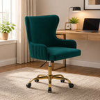 Luxury Emerald Color Velvet Armchair with Golden Base