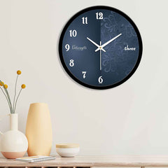 Luxury Flower Leaves Pattern Designer Wall Clock