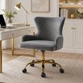 Luxury Grey Color Velvet Armchair with Golden Base
