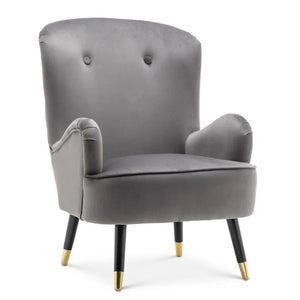 Velvet Comfy Lounge Chair with Ottoman