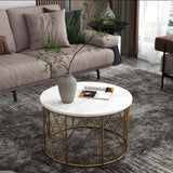 Luxury Metal Designer Center Table with White Marble
