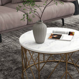  Designer Center Table with White Marble