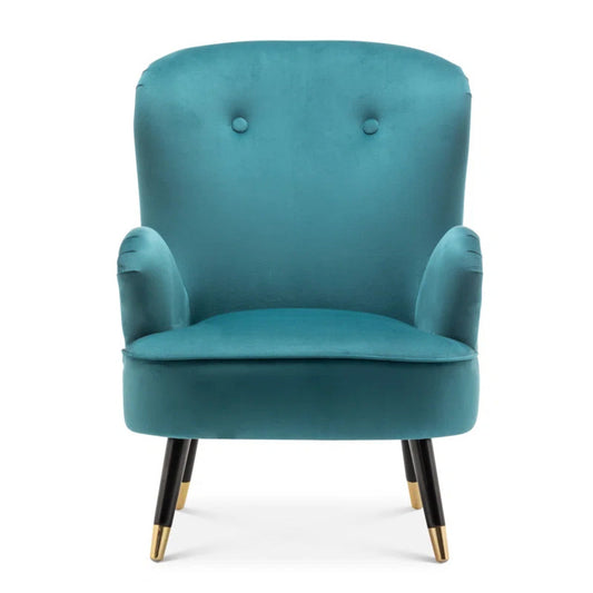 Comfy Velvet Lounge Chair with Ottoman