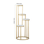 Metal Planter Stand With White Marble At Top