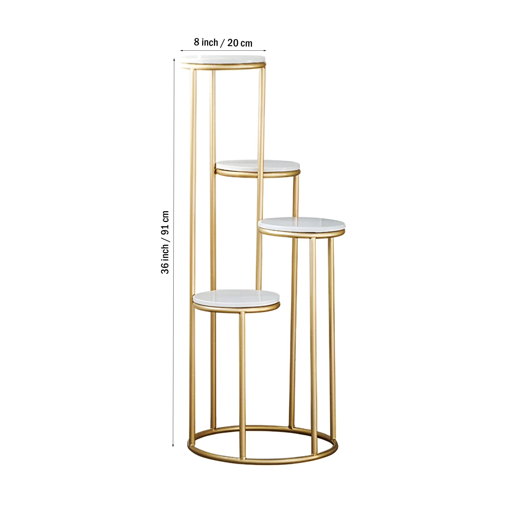 Metal Planter Stand With White Marble At Top