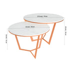 Metallic Nesting Center Tables of Copper Luxe Base Set of 2