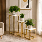 Minimalist Design Golden Table Set of 3