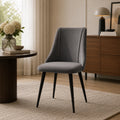 Minimalist Design Grey Velvet Dining Chair