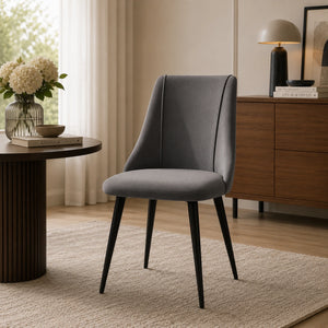 Minimalist Design Grey Velvet Dining Chair