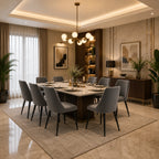 Minimalist Design Grey Velvet Dining Chair